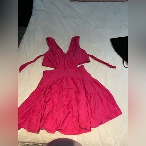 Pink open back dress
